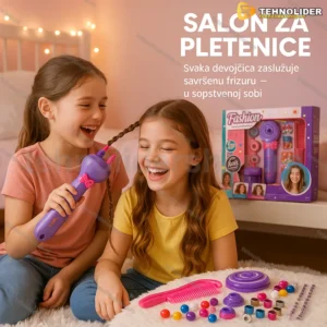 Dečiji komplet za pletenice sa perlicama i aparatom 3u1