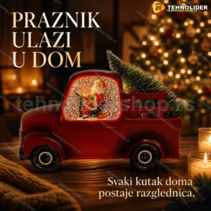 Deda Mraz u kamionetu sa jelkom — svetlo i 8 melodija