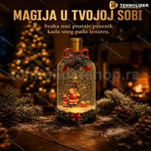 Dekorativni muzički fenjer boca sa efektom snega 2026