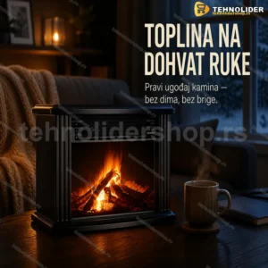 Električna grejalica kamin 1000 W sa LED efektom plamena