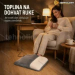 Grejna prostirka za stopala sa USB napajanjem, dvostrani pliš 30x29 cm
