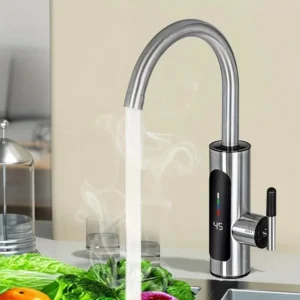 Inox slavina RY-019 sa protokom i grejačem 3000 W — displej