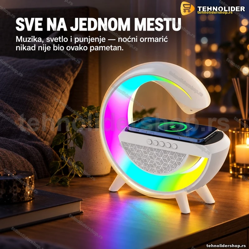3 u 1 Lampa, Bluetooth zvučnik i bežični punjač