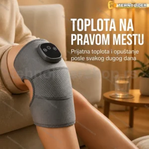 Neoprenski masažer za kolena sa grejanjem, vibracijom i podesivom trakom