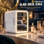 Mini frižider 4L sa ogledalom i led svetlom 220v i 12v