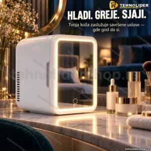 Mini frižider 4L sa ogledalom i led svetlom 220v i 12v