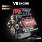 Model V8 motora od kockica sa pokretnim klipovima — 478 delova