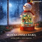 Muzička kutija sneško — set kockica 220 delova sa svetlom