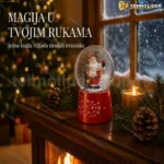 Muzička snežna kugla Deda Mraz — dekoracija za dom, 21 cm