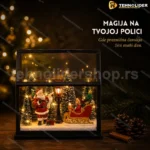 Novogodišnja kućica sa Deda Mrazom, svetlom i muzikom