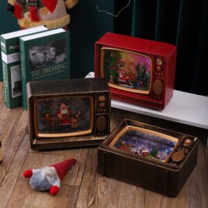 Novogodišnji ukras retro televizor sa LED svetlom i muzikom