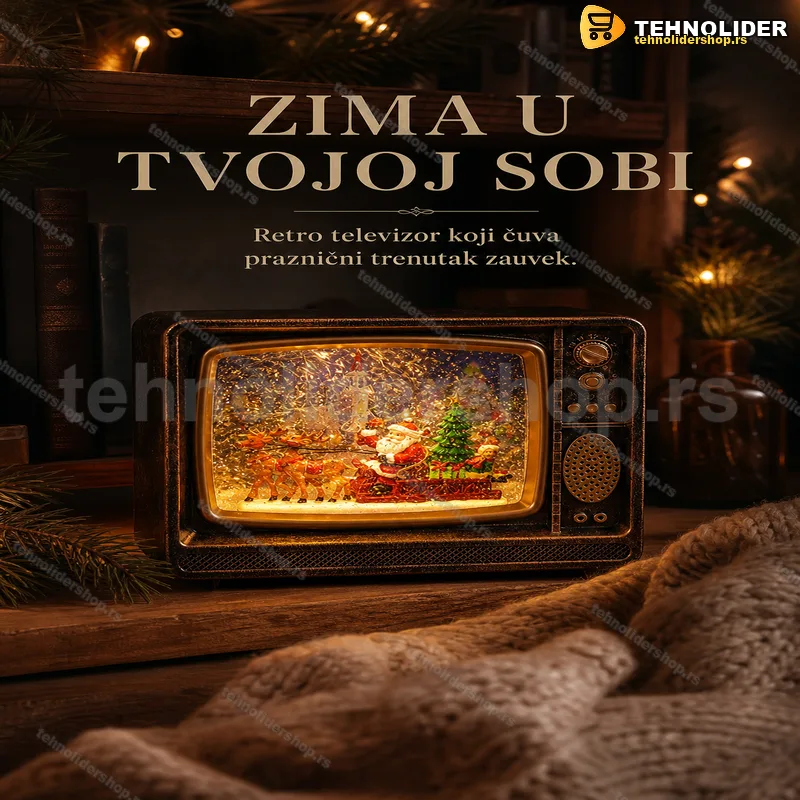 Novogodišnji ukras retro televizor sa LED svetlom i muzikom Novogodišnji ukras retro televizor sa LED svetlom i muzikom
