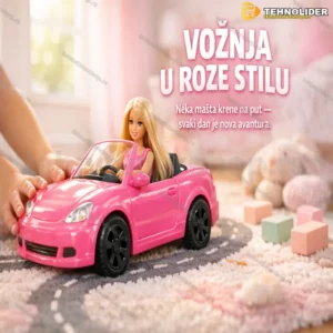 Plavokosa lutka s ružičastim kabrioletom i zvukom