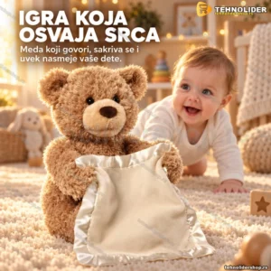 Plišani veseli meda koji govori i igra žmurke