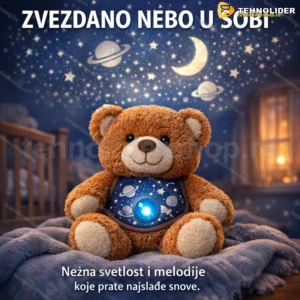 Plišani meda sa projektorom zvezda i muzikom 38 cm