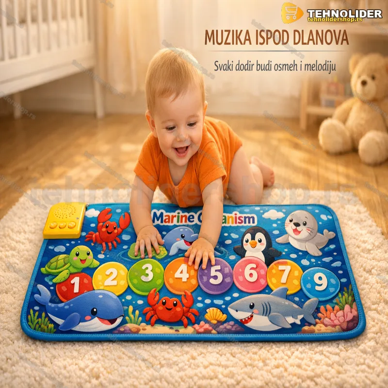 Podloga za bebe sa klavirom i morskim životinjama Podloga za bebe sa klavirom i morskim životinjama