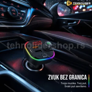 FM transmiter C13 za auto sa Bluetooth vezom i digitalnim ekranom