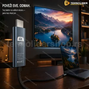 USB-C na HDMI kabl za telefon, tablet i laptop — 4K UHD