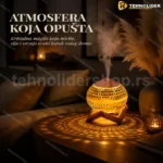 Kristalna kugla aroma difuzer sa svetlosnim efektom i drvenim postoljem