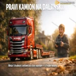 RC tegljač Scania 770 S 1:18 sa prikolicom — dužina 1,2 m