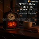 Retro dekorativna lampa — stoni sat sa efektom kamina 2u1