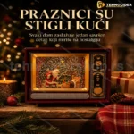 Retro televizor novogodišnja dekoracija za policu