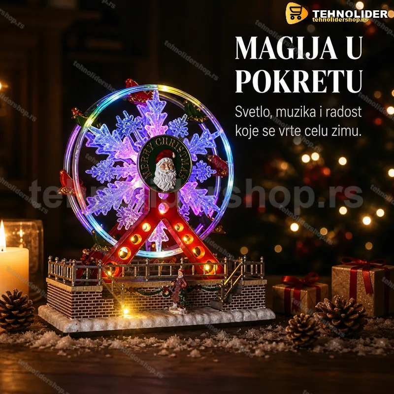 Ringišpil sa pahuljicom — LED svetlo i muzika, 26 cm Ringišpil sa pahuljicom — LED svetlo i muzika, 26 cm