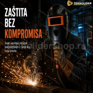 Ručna maska za zavarivanje sa tamnim staklom i držačem