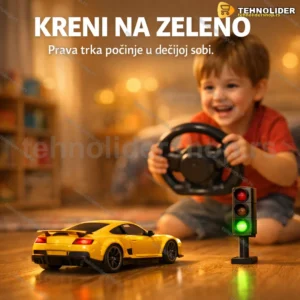 Set za trku sa volanom, pedalama i semaforom Racing Control