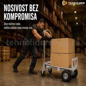 Sklopiva transportna kolica 2u1 — ručna i platformska, 318/454 kg