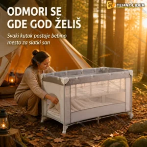 Sklopivi krevetac za bebe sa torbicom za nošenje 125x65x78 cm