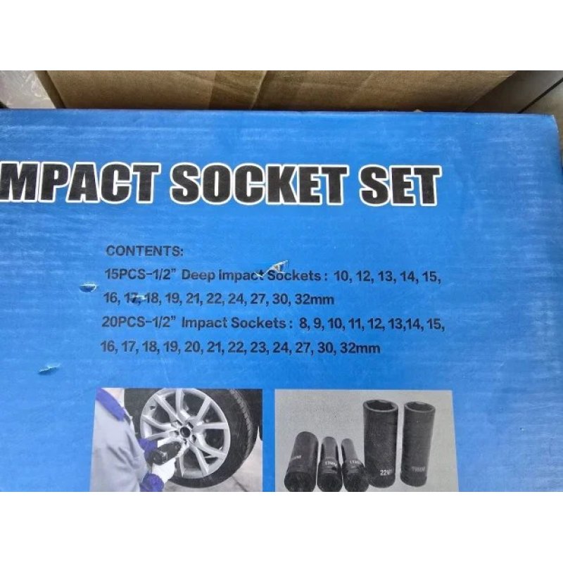 Udarne gedore 1/2" set od 35 delova u metalnoj kutiji set gedora 35 delova - u upotrebi