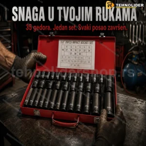 Udarne gedore 1/2" set od 35 delova u metalnoj kutiji