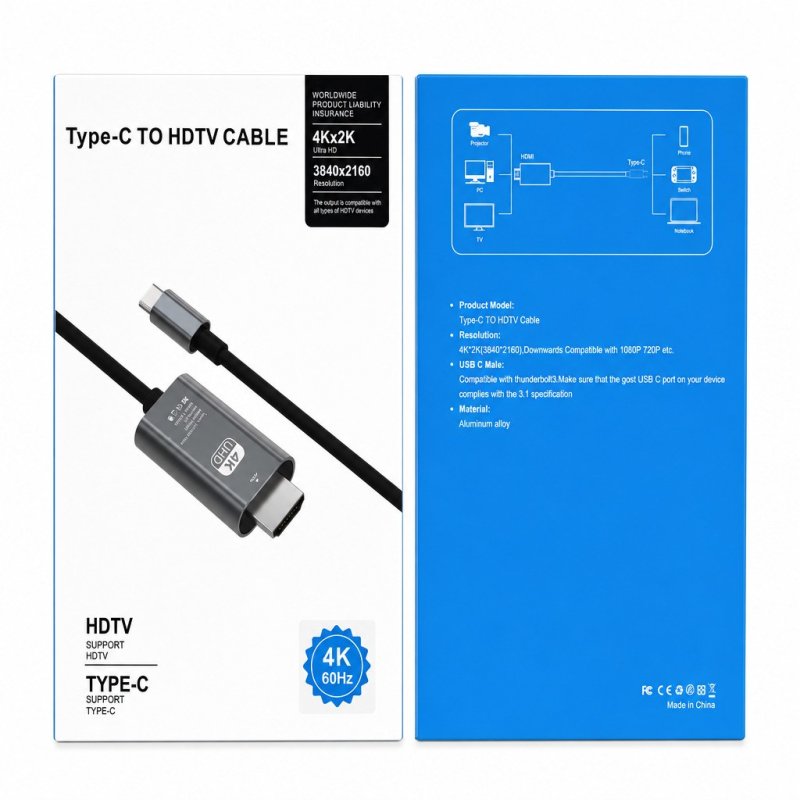 USB-C na HDMI kabl za telefon, tablet i laptop — 4K UHD usb c hdmi kabl - u upotrebi