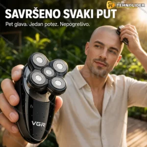VGR V-302 električni brijač 4u1 sa 5 glava i LED displejom